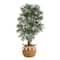 4ft. Parlor Palm Artificial Tree in Boho Chic Handmade Natural Cotton Woven Planter with Tassels